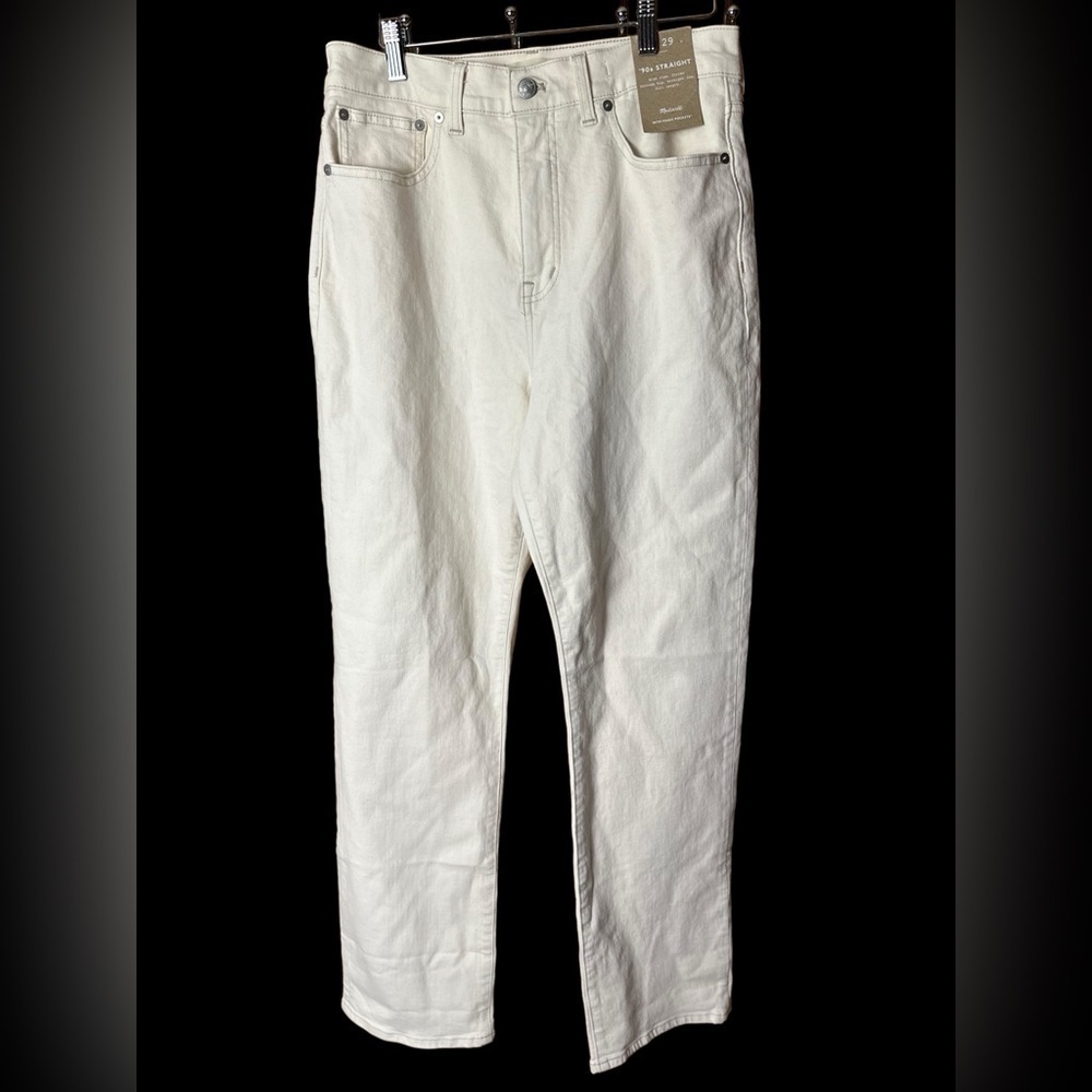 Madewell 90s Straight High Rise Jeans Cream Size 29 - Picture 5 of 11